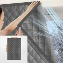 1 件冬季隔热窗帘，防风防寒，易于剥离和粘贴安装，可伸缩设计，适用于客厅、卧室、厨房、地下室窗户 - 深灰色 - 查看 11