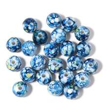 Acrylic 8mm Multi-Color Painted Pattern Round Beads - 100pcs For Jewelry Making, DIY Bracelet, Necklace, Phone Chain Craft Supplies