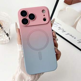 适用于 17 Pro Max、17 Pro、17 Air 的时尚渐变硅胶多色磨砂磁吸手机壳，兼容 17、16、15、14、13、12、11 Pro Max Plus、16E，圣诞礼物、冬季礼物