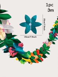 1pc Hawaiian Flower Garland Colorful Ribbon Party Decoration,Christmas W7MN - Multicolor - View 4