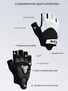 Sports Cycling Bike Gloves - Padded Half Finger Bicycle Gloves With Shock-Absorbing, Anti-Slip, Breathable MTB & Road Biking For Men Women