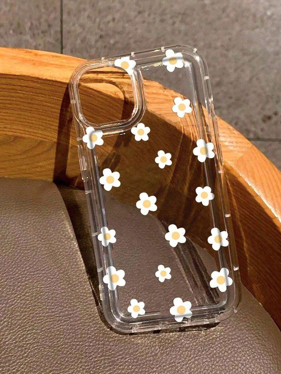 1pc Transparent Protective Soft Case With Floral Pattern Painting, Shockproof Phone Case Compatible With IPhone 11/12/13/14/15/15 Pro/15 Plus/15 Pro Max/7 Plus/8 Plus/X/XS Max/XR/11 Pro/12 Pro/13 Pro/14 Pro/12 Mini/13 Mini/11 Pro Max/12 Pro Max/13 Pro Max/14 Pro Max/14 Plus/6/6S/6 Plus/7/8/SE - 無色 - 查看 1