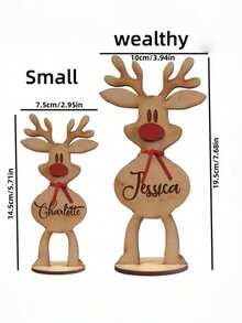 1/3/5 Pieza/Set, Adornos personalizados de renos, personalización grabada con láser, adecuado para adornos personalizados de miembros de la familia, parejas, decoraciones de dormitorio, decoración interior, mejores amigos, decoraciones de dormitorio escolar, regalos de Navidad para compañeros de clase y maestros