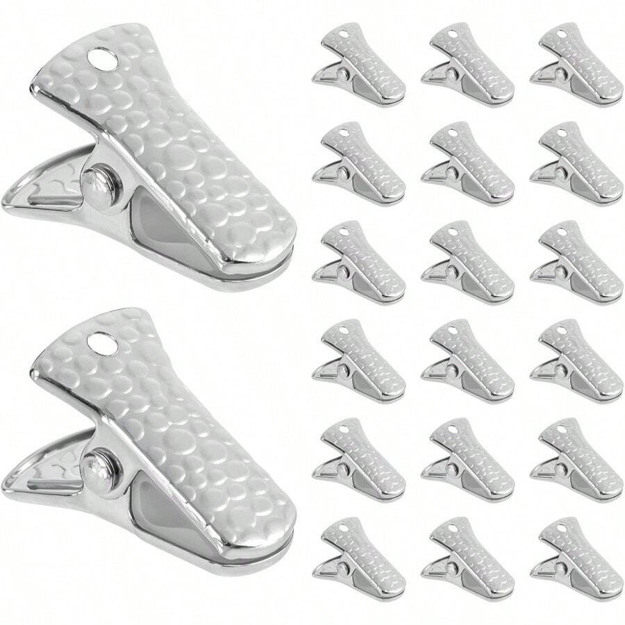 20 PCS Metal Clamps Alligator Clips, Spring Clamp Alligator Clips Tiny Clip Strong Suitable, Alligator Clamps Sweater Cardigan Eyeglass Glasses Holders Lanyards Jewelry - Silver - View 1