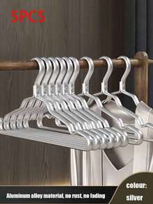 1/5/10pcs Golden Metal Hangers, Non-Slip Coat & Suit Hangers, Durable Wardrobe Organizer+For Dresses, Laundry Room Storage Solution Suitable For Suits & Coats, Space-Saving Stacking Dress Pants Shoes Jeans Boots Skirt,Spring,Minimalist,Summer Tops-Autumn Wardrobe Decorations - Wardrobe Storage - Clothes Storage Tools - Hangers