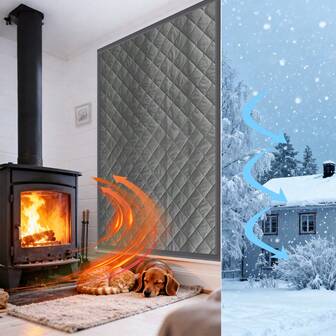 1 件冬季隔热窗帘，防风防寒，易于剥离和粘贴安装，可伸缩设计，适用于客厅、卧室、厨房、地下室窗户