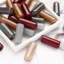 5/10pcs Autumn/Winter Resin Glitter Pearl Beads, Tubular/Round/Oval Shape, Dark Color Jade-Like High-Quality DIY Jewelry Beads