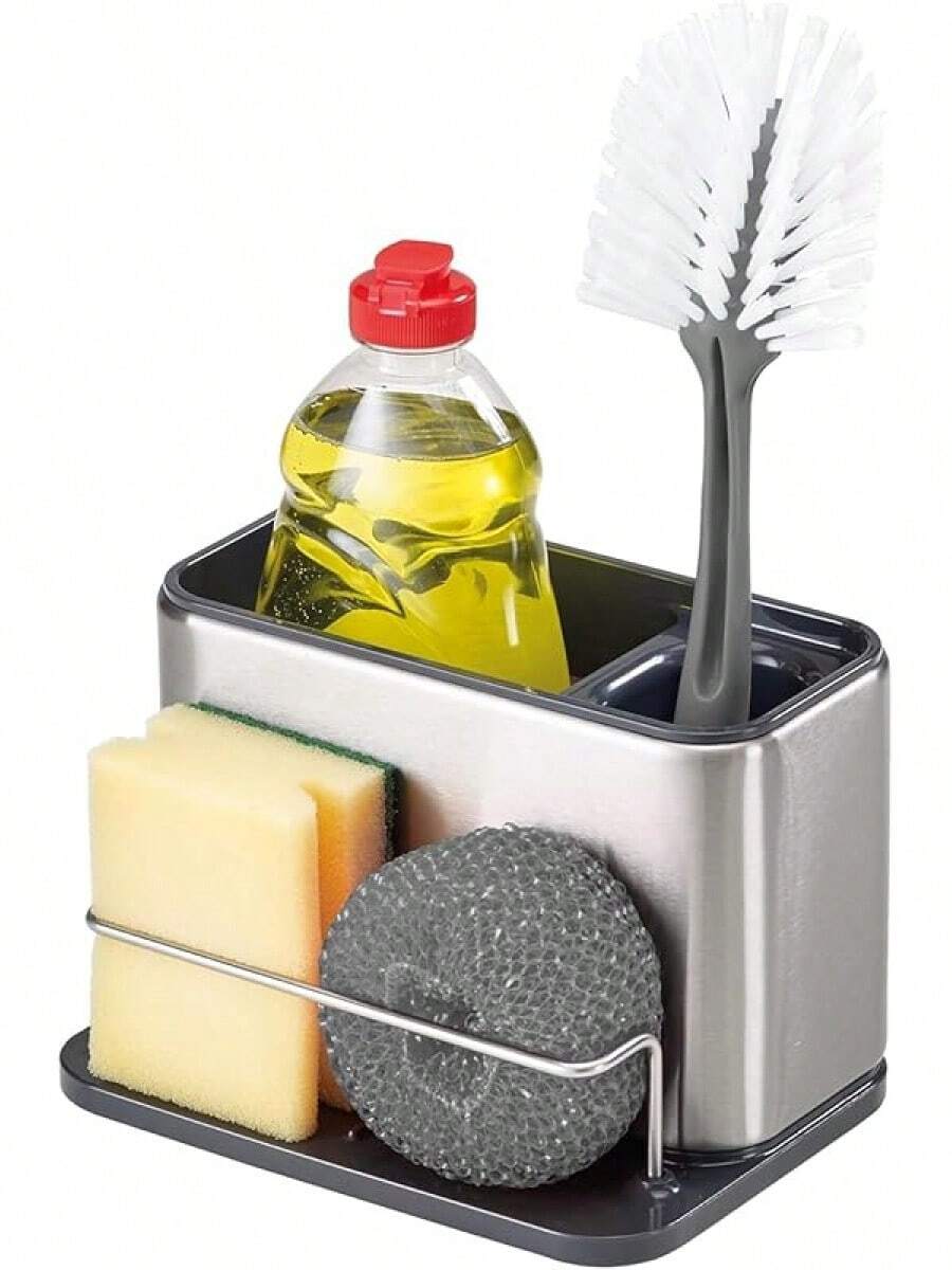 Soap Dish /Holder Joseph Joseph Surface Sink Caddy Stainless Steel Sponge Holder Organizer For Kitchen, Large, Grey - Xám - Xem 1