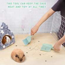 Cage Cleaner For Guinea Pigs Mini Dustpan And Brush Set For Chinchilla/Hamster/Bunny Small Animals Waste Cleaning Tool Kit - Blue - View 2