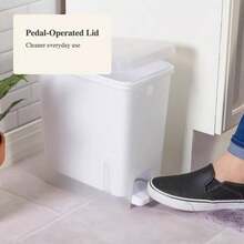 2.7gal Step Trash Can Clear : Small Pedal-Operated Lid, Bathroom Garbage, Indoor Rectangle, Textured Plastic