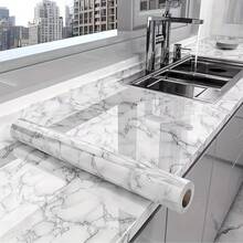 Marble Pattern Waterproof Wall Sticker, Heat & Oil Resistant Kitchen Wallpaper, Cabinet Sticker, Window Sill, Countertop, Self-Adhesive Paper, Suitable For Furniture Renovation, Easy To Clean And Install