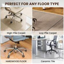 HeavyDuty Tempered Glass Chair Mat 31 X 48 Inch Large Office Floor Mat For Carpet Or Hardwood Floors 1/5 Thick With 12 AntiSlip Pads - Trong sáng - Xem 7