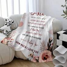 To My Sister,Super Soft Flannel Printed Blanket,As Birthday Gifts, Family, Wedding, Souvenir Blankets, Polyester Blankets Suitable For All Seasons, Washable, Machine Washable, Lightweight, Breathable, Comfortable, Warm, Unique, 280gsm For Him, Her Personalized Ideal Gifts For Her,Perfect Nap, Camping, Travel, Home, Daily Life, Office Decoration, Birthday, Anniversary, Valentine's Day, Thanksgiving, Christmas, Halloween, Wedding, New Year Gifts ,Sofa,Bed,Car,Bedroom,Living Room,Office,  Outdoor Camping, Beach,Wall Decoration - 多色20 - 查看 3
