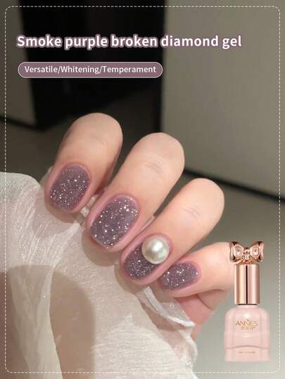 annies 10ml Jasmine Crushed Diamond Gel Nail Polish Purple Glitter Nail Polish Top Selling Purple Nails Autumn And Winter Nails