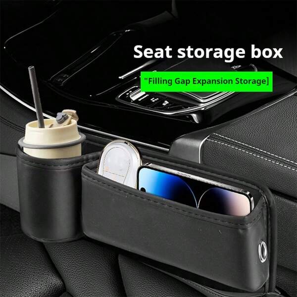 Premium Leather Car Seat Gap Organizer - Anti-Slip Design, Expanded Storage Space, Fills Gap Between Center Console And Seat, Pre-Cut Cable Hole For Phone Charging, Made Of Waterproof And Durable Microfiber Leather, Multi-Layer Design For Tidy Storage, Plug And Play, Easy Installation Without Tools, Won't Damage Your Car, Keeps Car Interior Neat, Convenient Access For Items Like Phone, Keys, Wallet