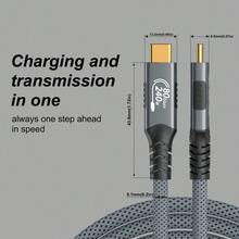 16K Type C Cable 80Gbps PD3.1 240W Charging Braided USB C Video Cables For Thunderbolt 5 Mobile Phones, Laptops, Computers - 黑色 - 查看 3