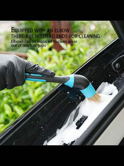 Soft PP Bristle Bent Tip Detailing Brush, For Wheels, Engines, Home, Kitchen, Bedroom