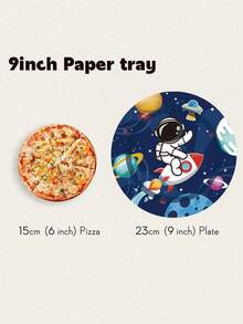 80/60/42/2/Set, Cartoon Astronaut Themed Party Supplies, Disposable Party Plates, Party Paper Plates. Includes 7-Inch Plates, 9-Inch Plates, Paper Cups, And Tissue Sets. Suitable For 16 People, Picnic Supplies, Birthday Parties, Camping, Decoration, And Celebration Events. Party Gifts, Bridal Gifts Party, Restaurant Decoration, Kitchenware, Party, Astronaut, Rocket, Space, Planet, Happy Birthday - Multicolor - View 3