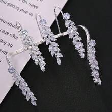 1 Inlaid Rhinestone Exaggerated Bracelet With Water Droplet Design For Women's Fashion Show Rhinestone Bracelet, Wedding Jewelry - Tassel Silver - View 8