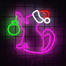 Letrero de neón de gato y luna, luz de noche de anime personalizada, decoración de pared de lámpara de gato, señal de luz de neón de gato de dibujos animados para decoraciones de fiesta de cumpleaños, luz de neón con alimentación USB para decoración del hogar, sala de juegos, dormitorio, habitación de niños, decoración de fondo, regalo de Navidad, fácil de colgar.