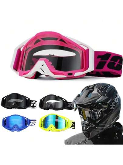 1 par de Gafas de motocicleta, esquí, motonieve, deportes al aire libre, motocicleta, ciclismo, deportes al aire libre a prueba de viento, motocross y bicicleta, de moda y coloridas