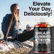 BUPORAI Gomitas de Shilajit: favorecen el cerebro, la energía, la memoria y la concentración, promueven el metabolismo, alivian el estrés y mejoran la salud general - 60 unidades - 60 gomitas - Ver 5