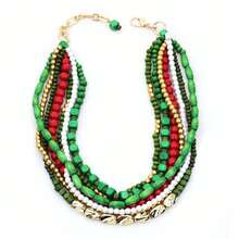 1PC New Niche Design Classic  White Color Multi-Layer Necklace Handmade Beaded Choker Christmas Series - 60-0892 Màu - Xem 6