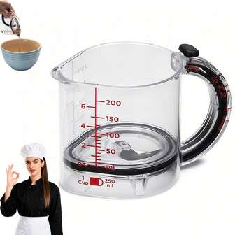 4-In-1 Adjustable Measuring Cup – Multi-Functional Kitchen Tool With Scraper Seal Base, Design For Cooking And Baking, Precisely Measures Liquid & Dry Ingredients