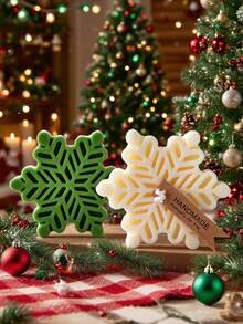 Molde de silicona con diseño de copos de nieve navideños para hacer velas, jabón artesanal, aromaterapia, yeso y resina. Kit de elaboración de velas para decoración del hogar y regalos