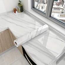 Marble Pattern Waterproof Wall Sticker, Heat & Oil Resistant Kitchen Wallpaper, Cabinet Sticker, Window Sill, Countertop, Self-Adhesive Paper, Suitable For Furniture Renovation, Easy To Clean And Install