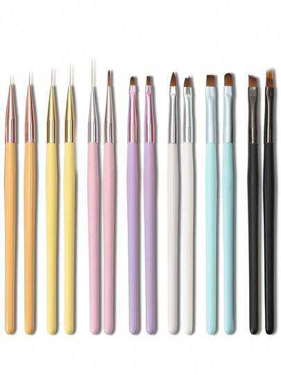 Nail Art Brushes Set, Nail Art Design Nail Extension Gel Brush, Nail Art Liner Brush For Gel Polish Manicure Salon DIY At Home.
