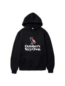 OVO Canada Heritage Hoodies Men Fashion October's Very Own Printed Sweatshirts Women Casual Harajuku Streetwear Hoody Pullovers - 黑色 - 查看 1