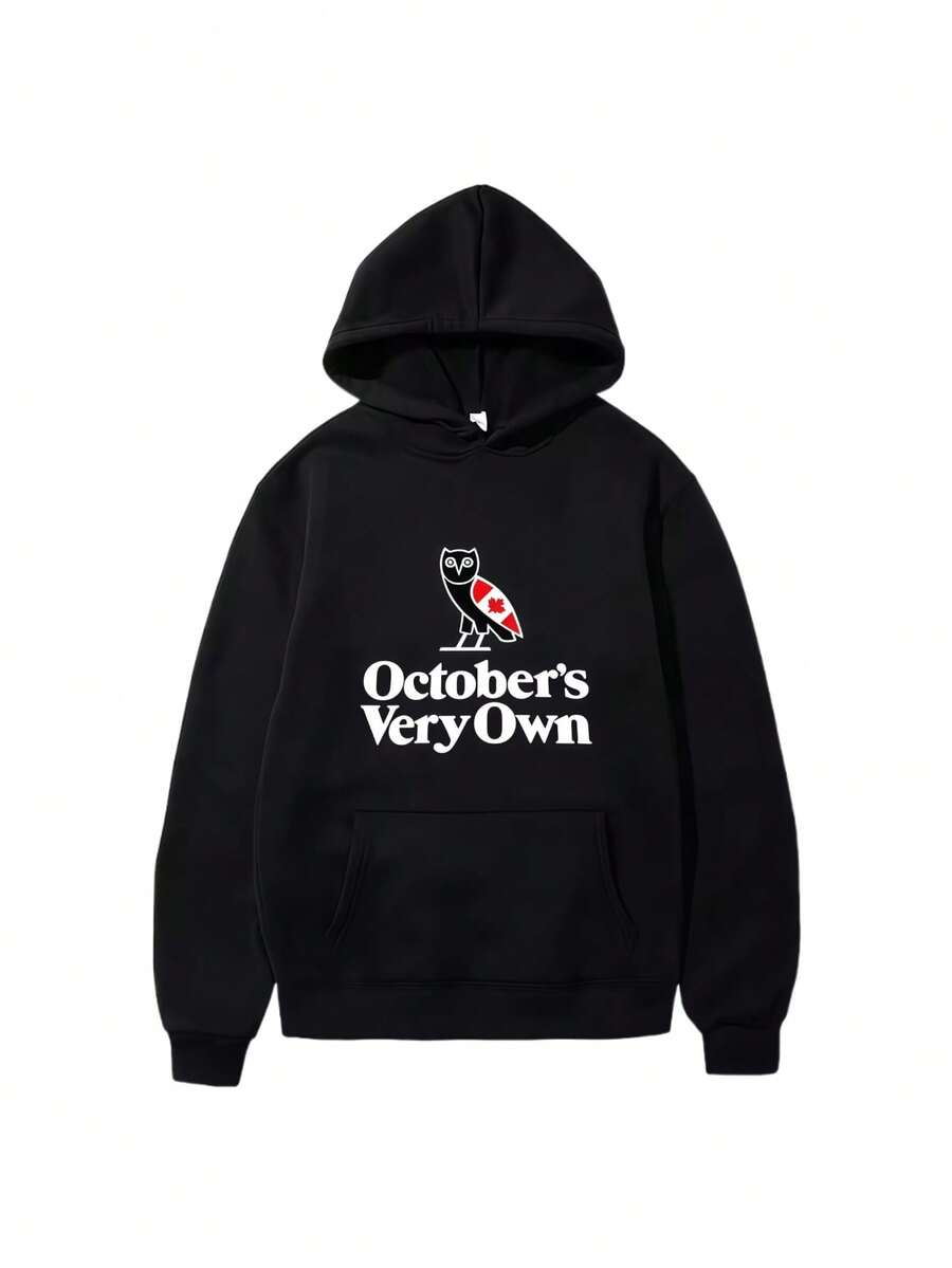OVO Canada Heritage Hoodies Men Fashion October's Very Own Printed Sweatshirts Women Casual Harajuku Streetwear Hoody Pullovers - 黑色 - 查看 1