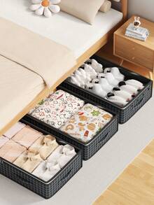 1 Stück faltbare Bettunterlage Kleidungsaufbewahrungstasche, Tasche mit großer Kapazität für Decke und Kissen, flache Aufbewahrungstasche, Aufbewahrungstasche für Schrankoberseite, Aufbewahrungsbehälter für Wohnzimmer und Schlafzimmer, komplett transparente Oberseite für einfaches Herausnehmen der Kleidung, bevorzugt