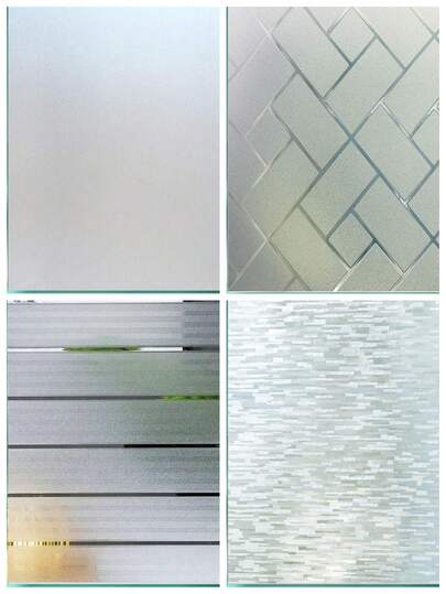 磨砂窗户隐私膜 - 非粘性静电玻璃贴纸，防紫外线隔热门贴，适用于家庭办公室