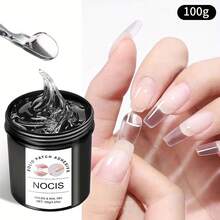 NOCIS 100g Clear Builder Gel For 3D Nail Sculpting, Carving & Rhinestone Art - Professional & Home Use, Odorless /LED Curable, Non-Stick Soak-Off Gel Polish, Strong Bonding For Nail Extensions, Acrylics, Sensitive Beige - 無色 - 查看 7