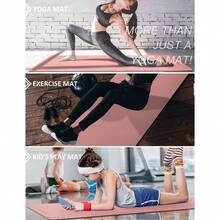 Hirola Tapete de Yoga con Correa, 13 pulgadas grueso, Tapete de doble cara, Antideslizante, Tapete profesional de TPE para Entrenamiento de yoga, pilates y Ejercicios de piso - Rosa/Azul - Ver 7