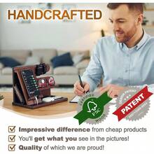 Wooden Phone Charging Stand, Table Or Bedside Table Organizer, Key Rack, Glasses, Watch And Essentials Storage, Wooden Storage Shelf, Christmas Gift - 棕褐色 - 查看 3
