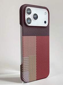 1 件磁性手机壳碳纤维纹理兼容 17 Pro Max Air 16 15 14 13 12 Pro Max Plus 无线充电半盖磨砂散热保护壳 - 紅色 - 查看 3