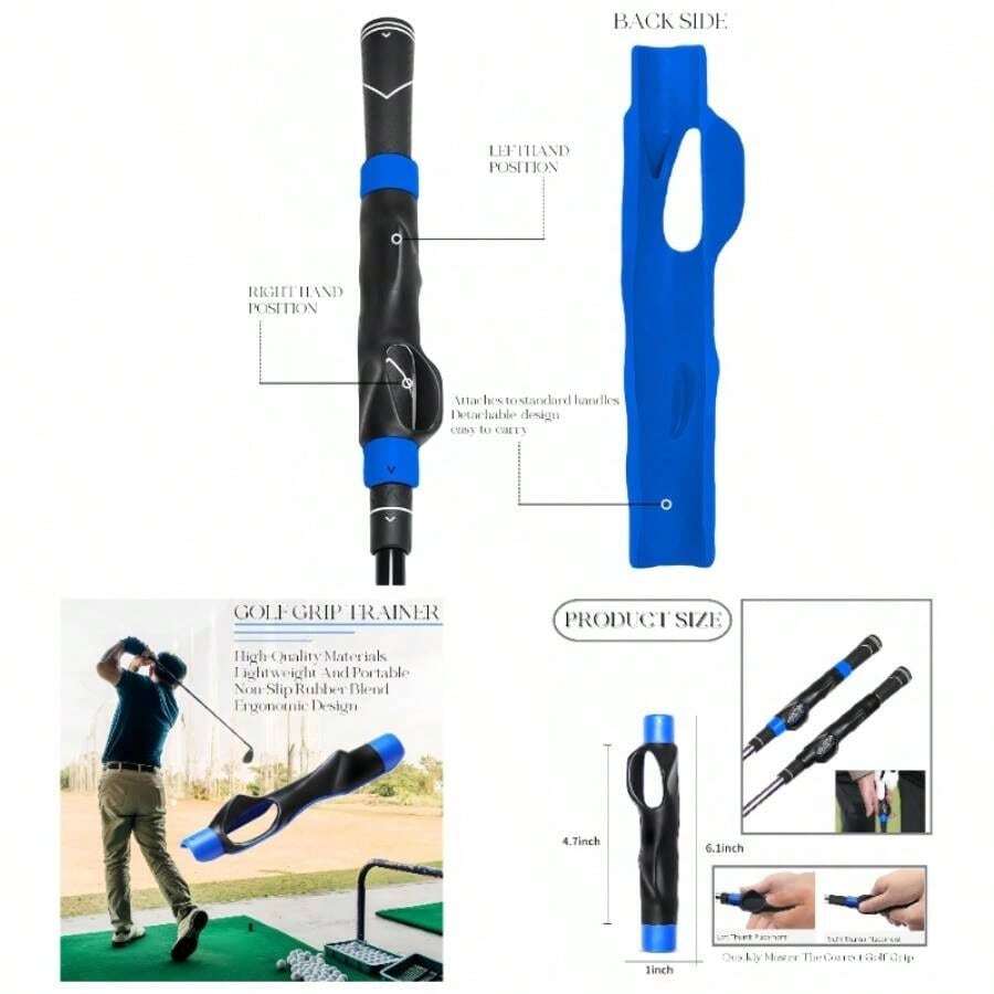Grip Trainer, Training Aid, Grip Kit, Club Grips, Grip Trainer Club Design Swing Correction And Muscle Drills Accessories Gifts - Màu xanh lam - Xem 1