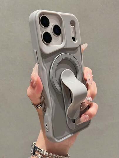 Luxury Folding Ring Holder Magnetic Bracket Phone Case Compatible With IPhone 17ProMax 17Pro 17Air 17 16 15 14 13 12 Pro Max Support Magnetic Wireless Charging Shockproof Bumper Cover