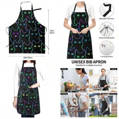 - Delantal impermeable para perros y animales, con 2 bolsillos de dibujos animados para mascotas, cocina, cocinero, baberos para cocinar, hornear, pintar, jardinera, aseo rosa