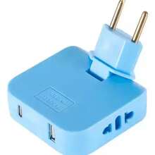 adaptador de tomada com portas USB e USB-C, geralmente usado para carregar dispositivos eletrônicos. - Multicolorido - Visão 5