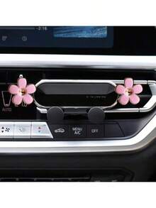 Soporte para teléfono de coche, diseño de clip de ventilación con flor, montaje horizontal y vertical en la rejilla de ventilación, estable y bloqueo automático, universal para navegación de coche - Unitalla - Ver 9