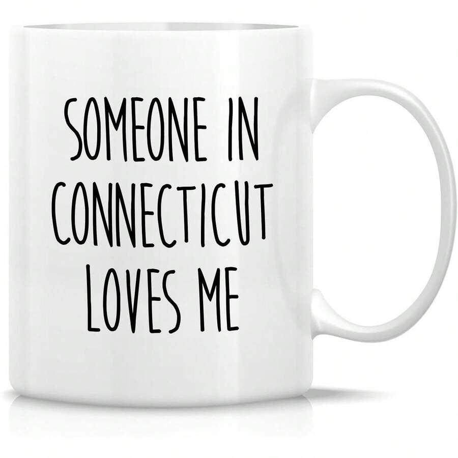 Retreez Funny Mug Long Distance Relationship - Someone In Loves Me Mug - 11 Oz Ceramic Coffee Or Tea Cup - Birthday, Missing You, Valentine's Day Boyfriend Or Girlfriend - 白色馬克杯,黑色手柄和內壁 - 查看 1
