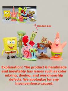 SPONGEBOB 1/3/6 قطعة من ديكورات عيد ميلاد سبونج بوب وأصدقائه، ديكور طاولة، تزيين كعكة، ديكور خزان السمك تحت الماء، تشمل باتريك ستار، سكويدوارد تنتاكلز، السيد يوجين إتش كرابس، غاري القوقعة وغيرهم، مناسب للأعياد والأعياد الميلاد وهدايا عيد الميلاد وحشو الجوارب وأكياس هدايا عيد الميلاد