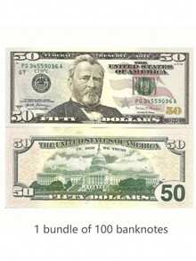 1Se/100pcs Set Ancestor And Family Sacrifice Banknotes - Fake Money For Sacrifice Yellow And White, No Need To Recharge, For Heaven Money, Ghost Money, Anniversary, No Battery Needed For Halloween, Chinese Customs Money Used To Burn For Ancestor Worship, Movie Props, Party Decor, Themed Events