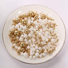 3oz/85g Mixed Pearl Cake Decorations - Suitable For Celebration Events, Weddings, Parties, Christmas Cupcake Decorations, Candy Decorations, Wedding Cake Decorations - Multicolor - View 2