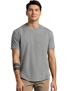 Mens T-Shirts – Curved Hem Tee Mens, Hipster Shirts For Men, Long Tail T Shirts For Man, Drop Cut Lounge/Sleephalloween - 希瑟.格雷 - 查看 1