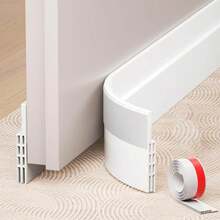 Under Door Draft Stopper[Length 1m, Width 50mm], Adjustable Door Sweep Anti-Collision Strong Adhesive Weather Stripping Tape Soundproof Draught Stoppers